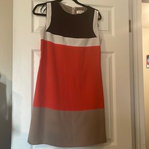 Color Block Mini Dress- Coral, Navy, Cream and Khaki